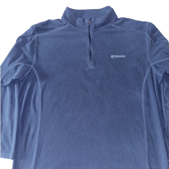 Columbia Sweaters - Columbia Woman XL Navy Blue Fleece Quarter Zip Pullover Sweater Mock Neck Jacket